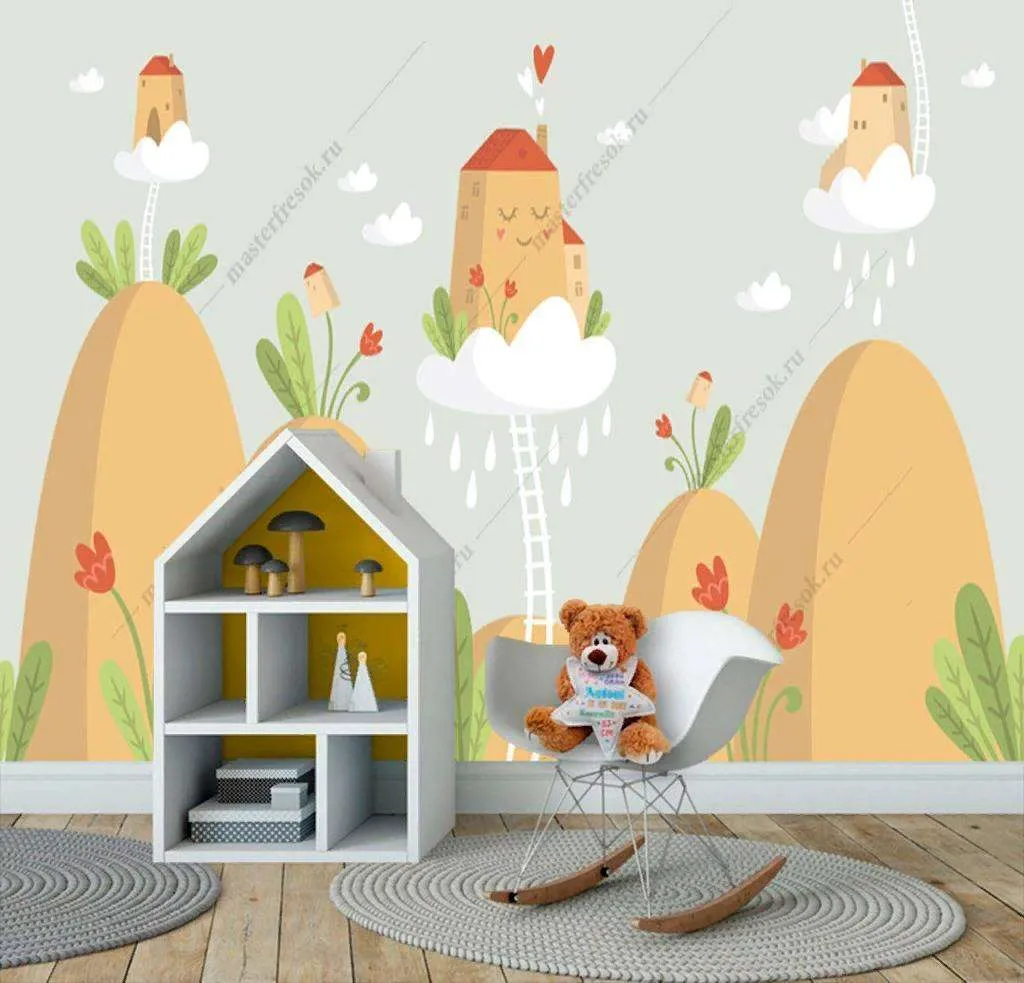 Фотообои в интерьере холмы желтые  12-963 фото