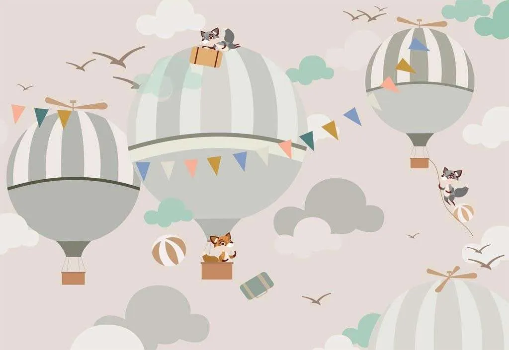 Фотообои в интерьере с воздушными шарами  12-813 фото