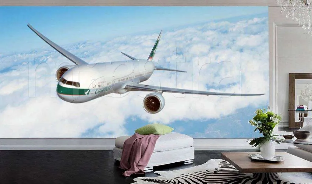 Фотообои Самолет над мегаполисом  4-389