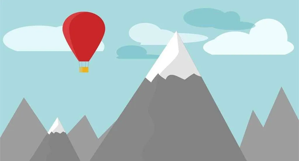 Фотообои в интерьере горы и красный шар  12-860 фото