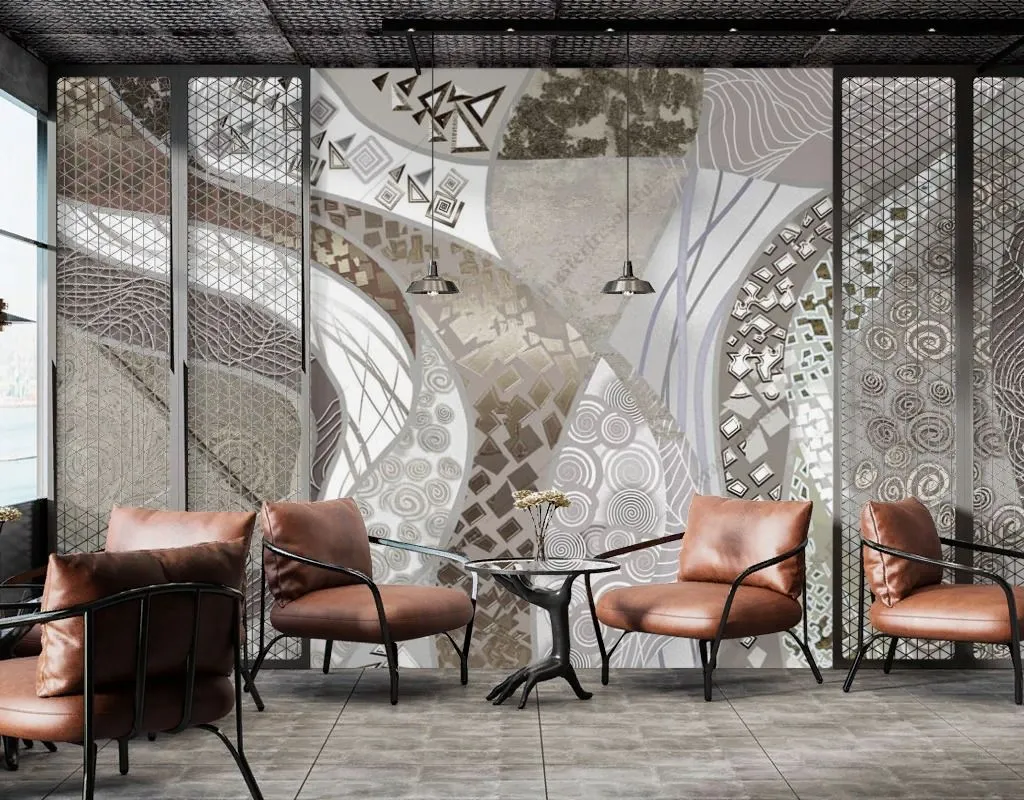 Фотообои в интерьере флюид арт геометия  13-611 фото