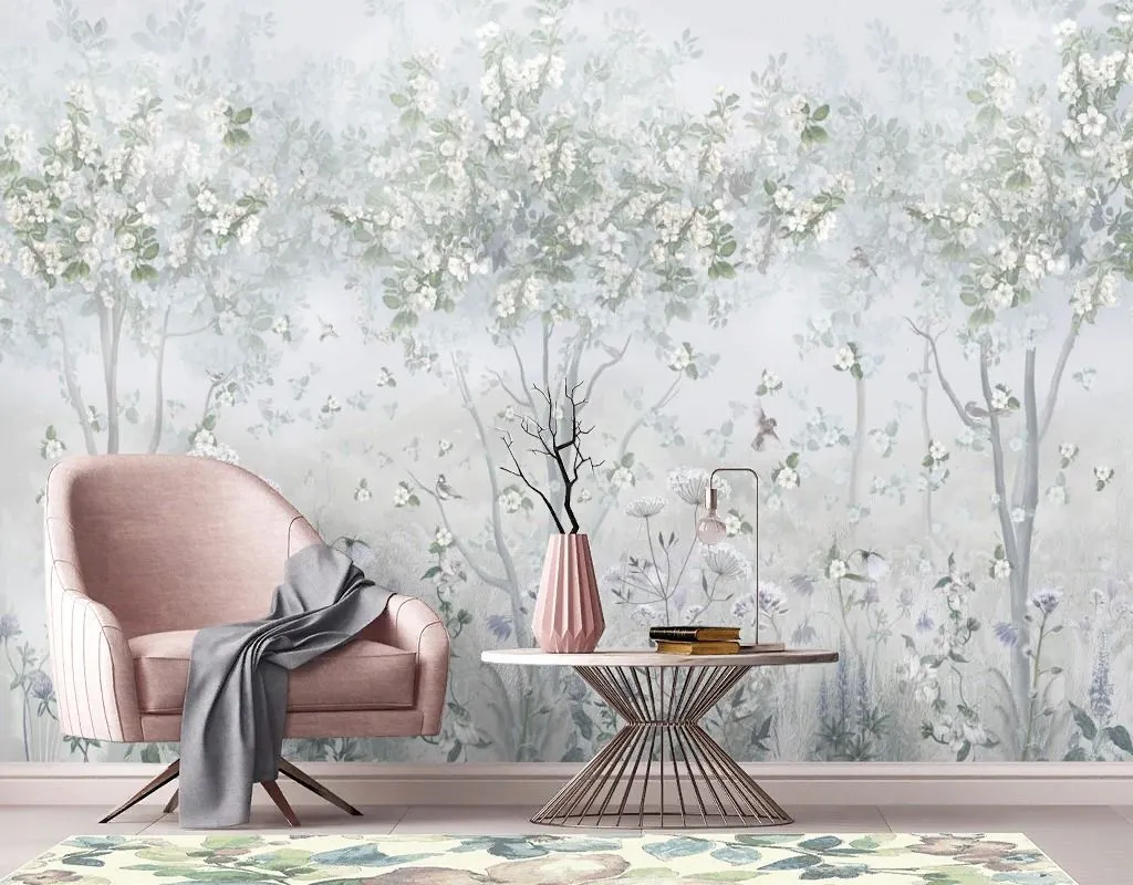 Фотообои Лес светлый зеленый  13-709