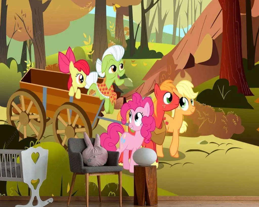 Фотообои в интерьере пони на прогулке  12-608 фото