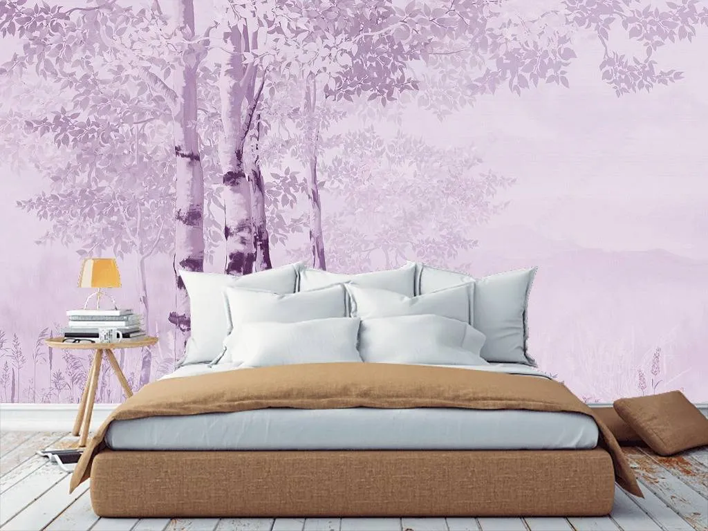 Фотообои в интерьере береза  13-190 фото