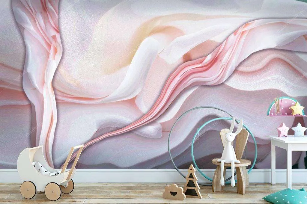 Фотообои в интерьере розовая абстракция  13-092 фото