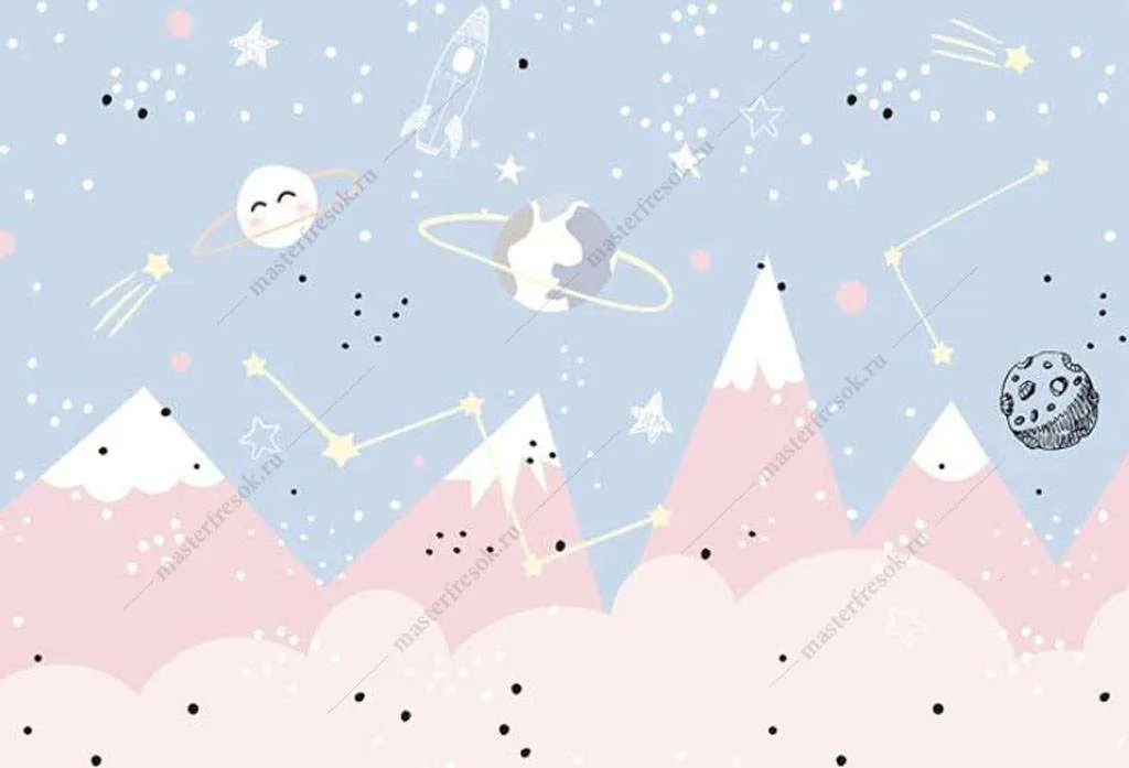 Фотообои в интерьере космический стиль  16-096 фото