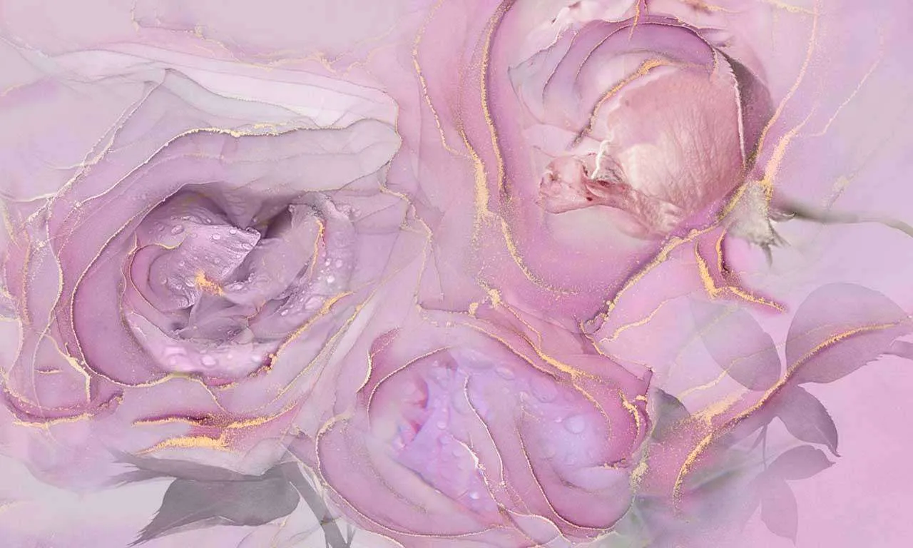 Фотообои в интерьере розовый арт  7-998 фото