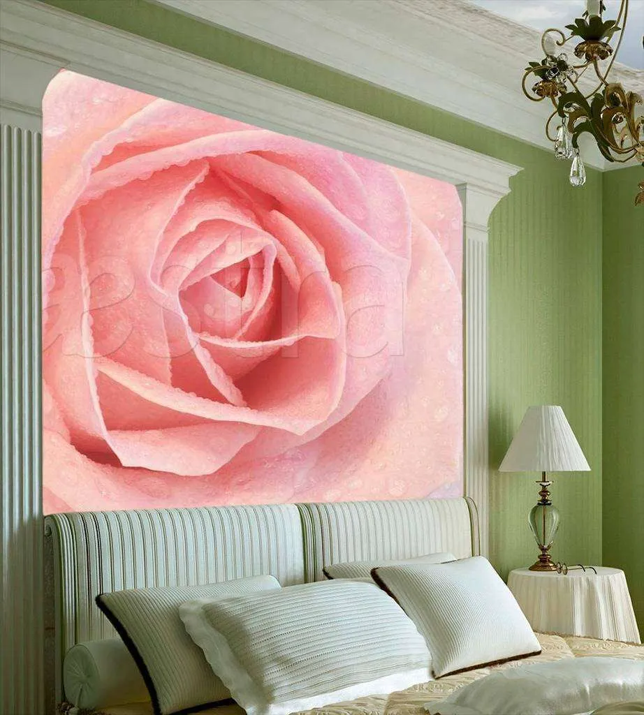 Фотообои Розовая роза с каплями росы  10-257