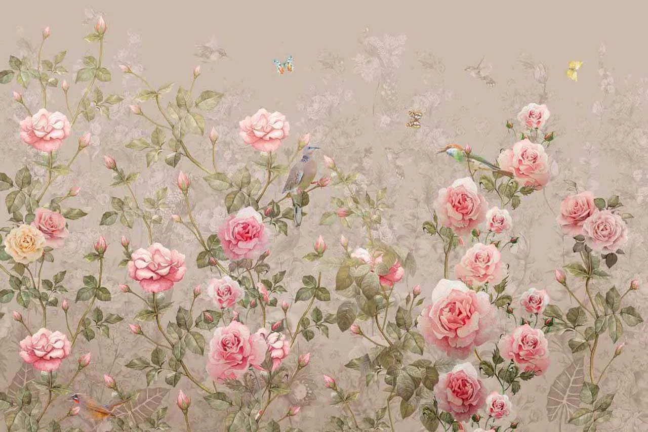 Фотообои в интерьере розовый пепел  7-338 фото