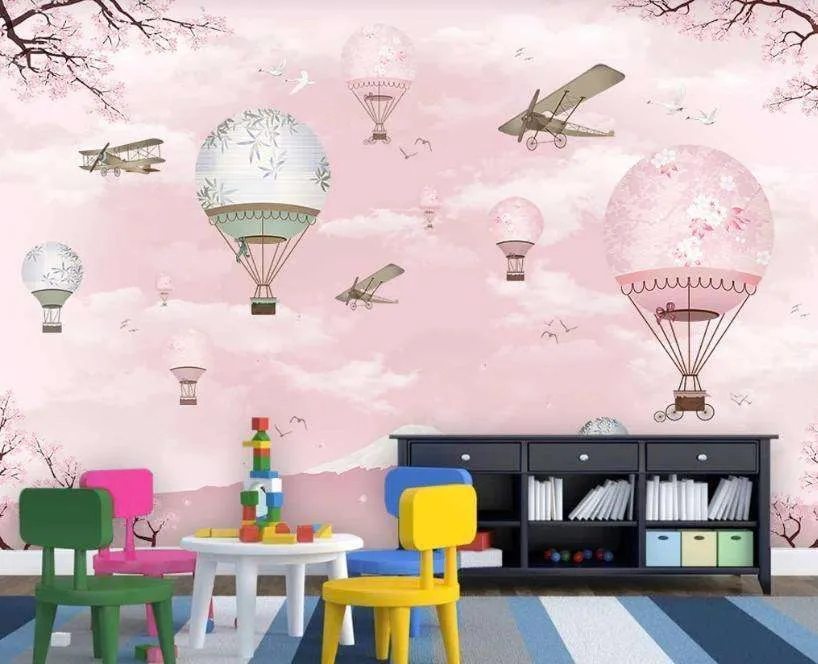 Фотообои Розовые воздушные шары на розовом фоне  15-088