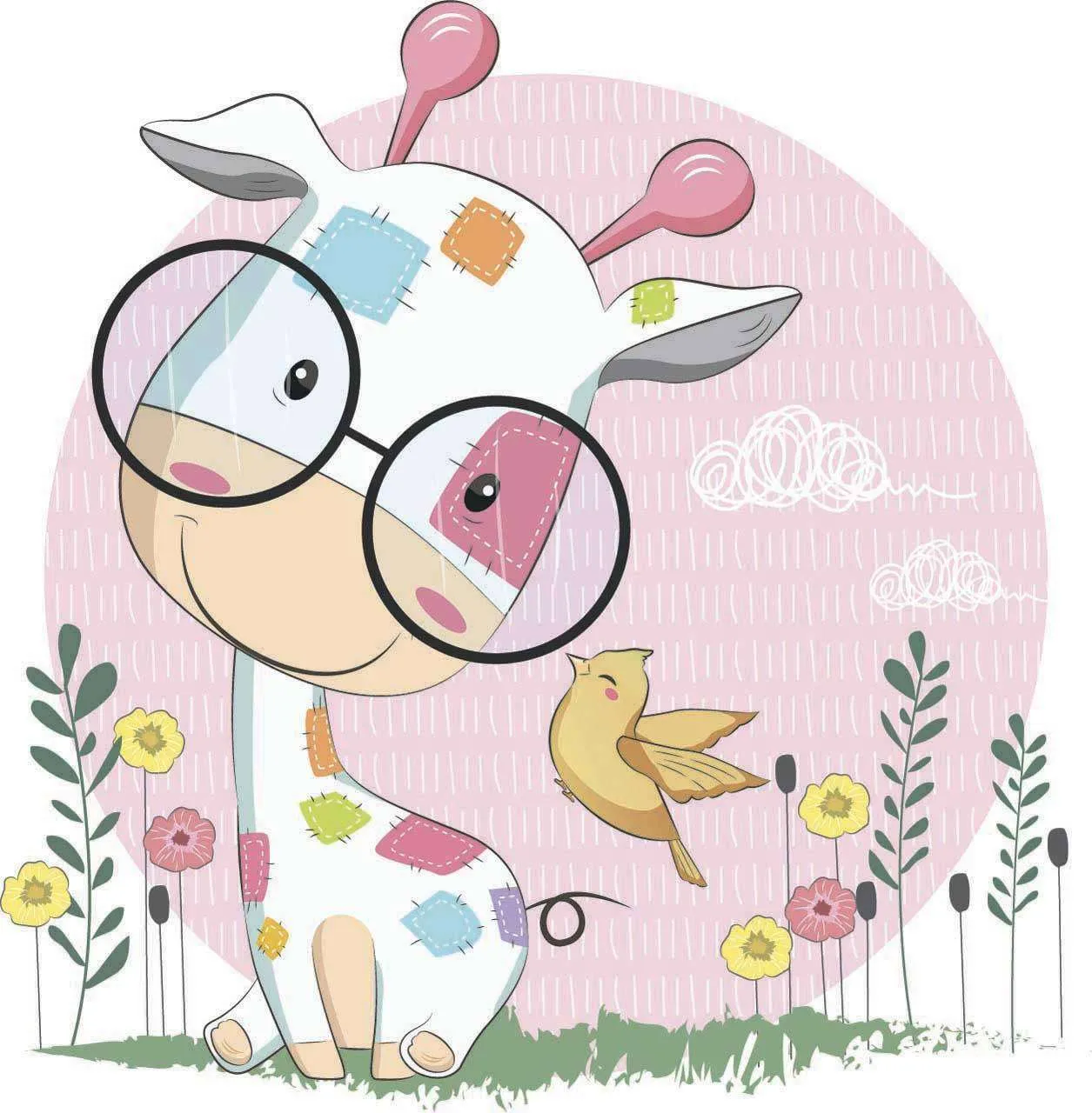 Фотообои в интерьере жираф малыш  12-466 фото