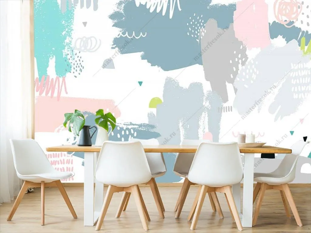 Фотообои в интерьере цветная абстракция  9-1128 фото