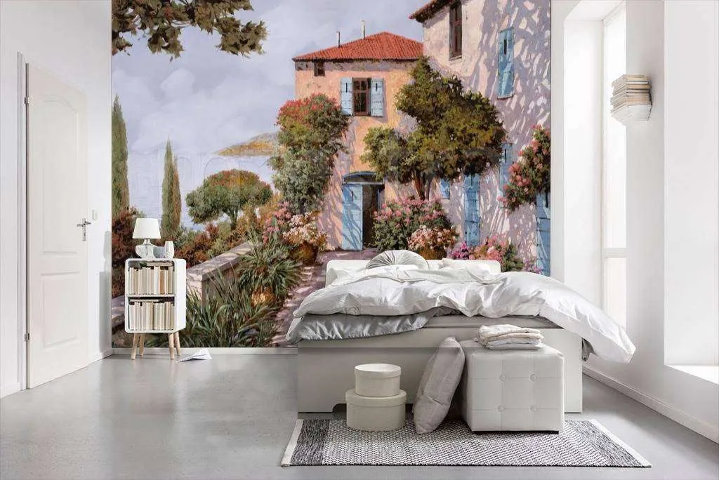 Фотообои Уютный солнечный дворик с видом на море  8-080