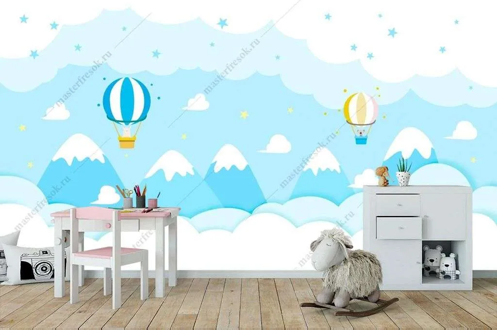 Фотообои в интерьере голубые вершины  14-353 фото