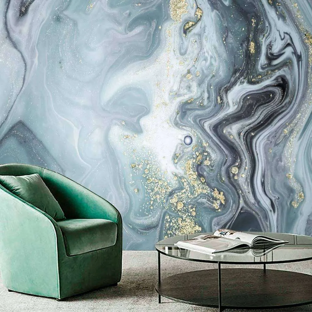 Фотообои в интерьере флюид арт - глубокое погружение  9-929 фото
