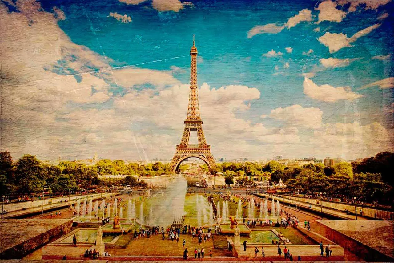 Фотообои в интерьере париж состаренный  9-782 фото