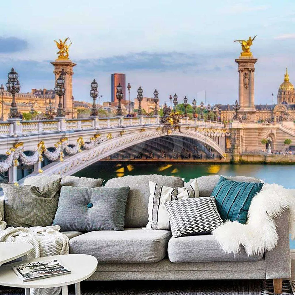 Фотообои Мост в Париже через реку  9-745