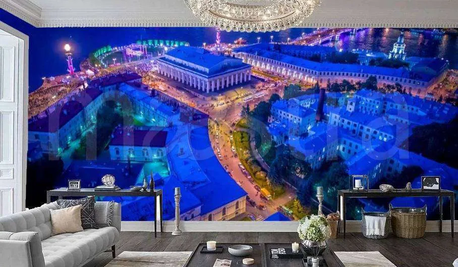 Фотообои Санкт Петербург в ночных огнях  9-695