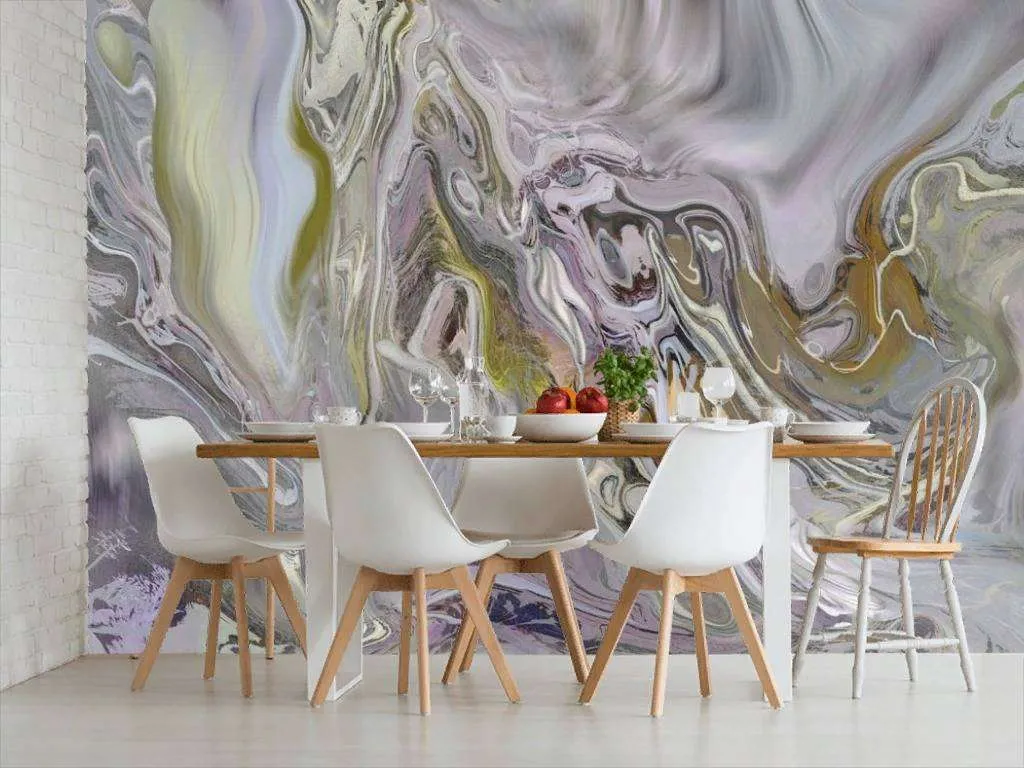 Фотообои в интерьере фиолетовая абстракция  13-303 фото