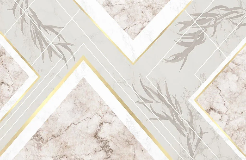 Фотообои в интерьере геометрия мраморная плитка  9-1830 фото