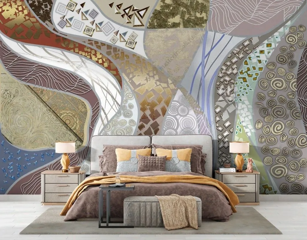 Фотообои в интерьере флюид арт геометрический  13-610 фото