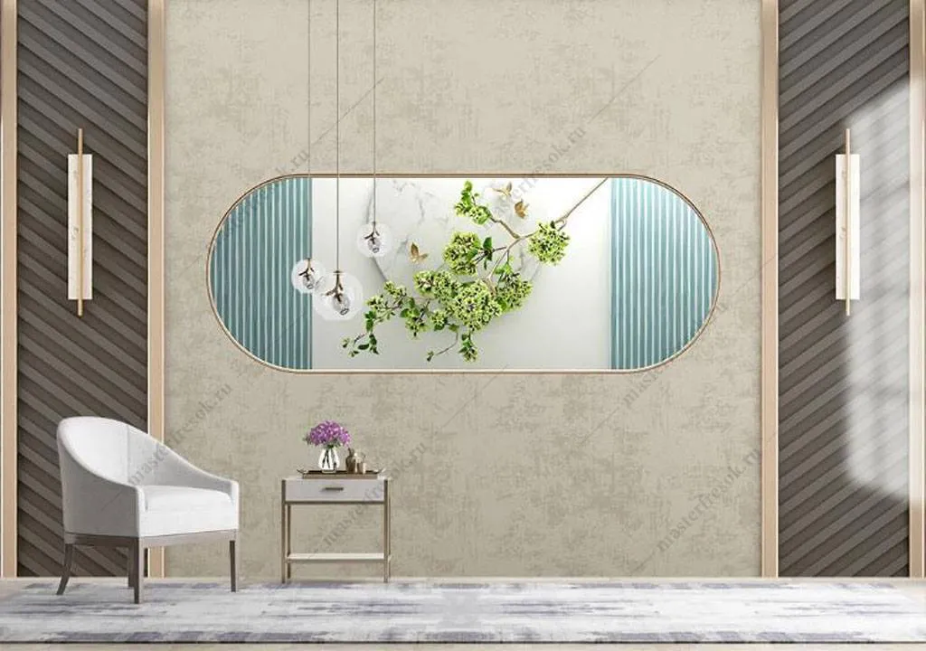 Фотообои в интерьере горизонтальное зеркало  16-053 фото