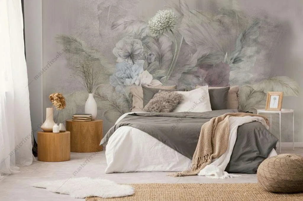 Фотообои в интерьере букет пионов  13-419 фото