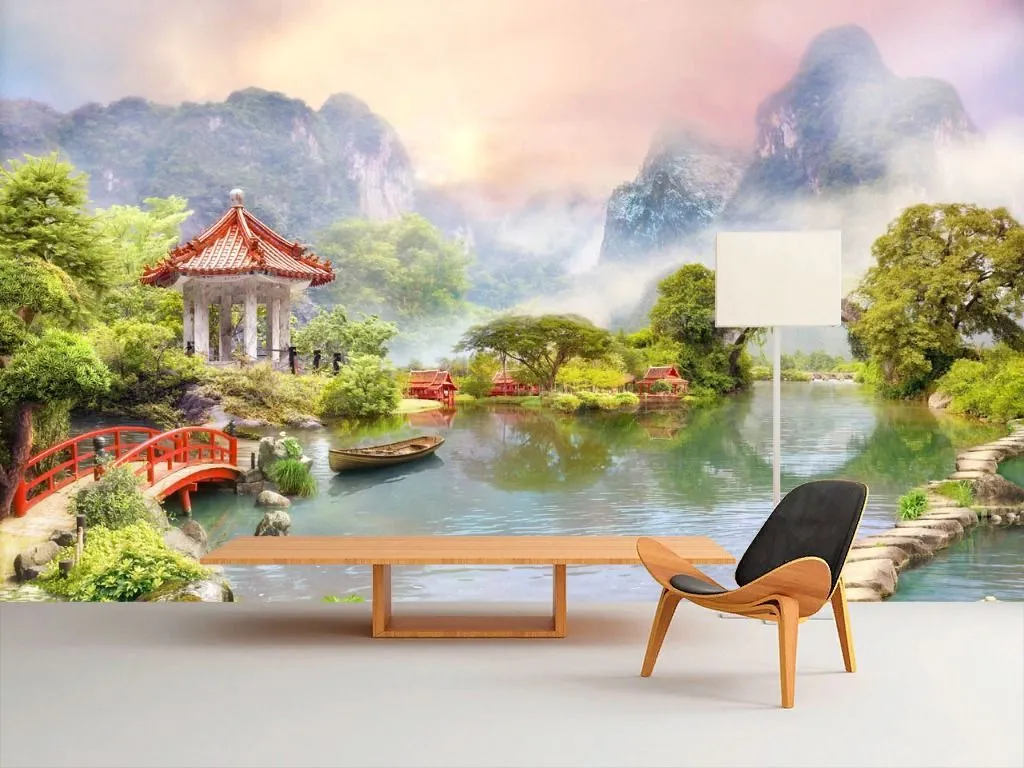 Фотообои Залив с беседкой на берегу  19-0084