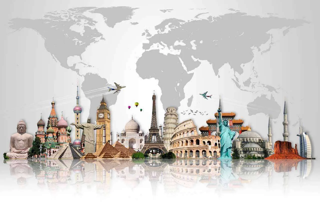 Фотообои в интерьере карта и достопримечательности  12-513 фото