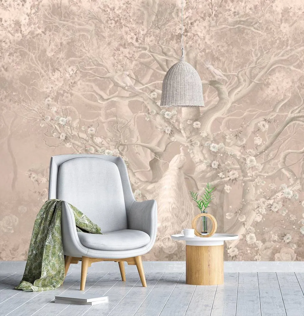 Фотообои в интерьере жар птицы и попугай  13-095 фото