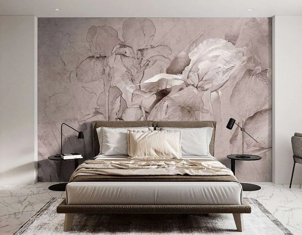 Фотообои в интерьере цветочная абстракция  13-417 фото