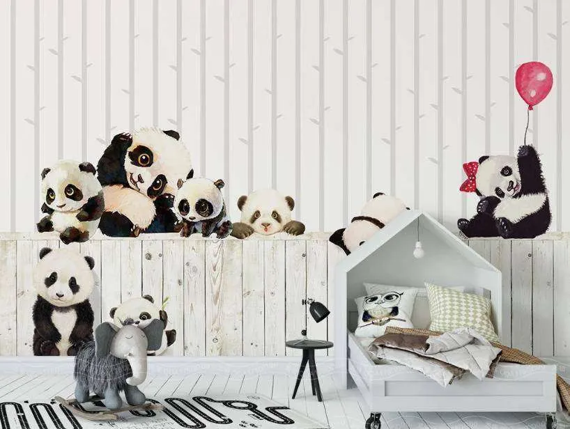 Фотообои в интерьере панды отдыхают  15-066 фото