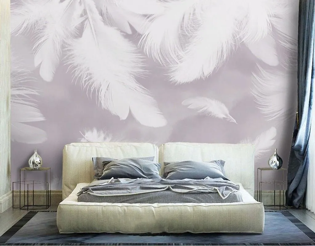 Фотообои Перья на пудровом фоне  14-796