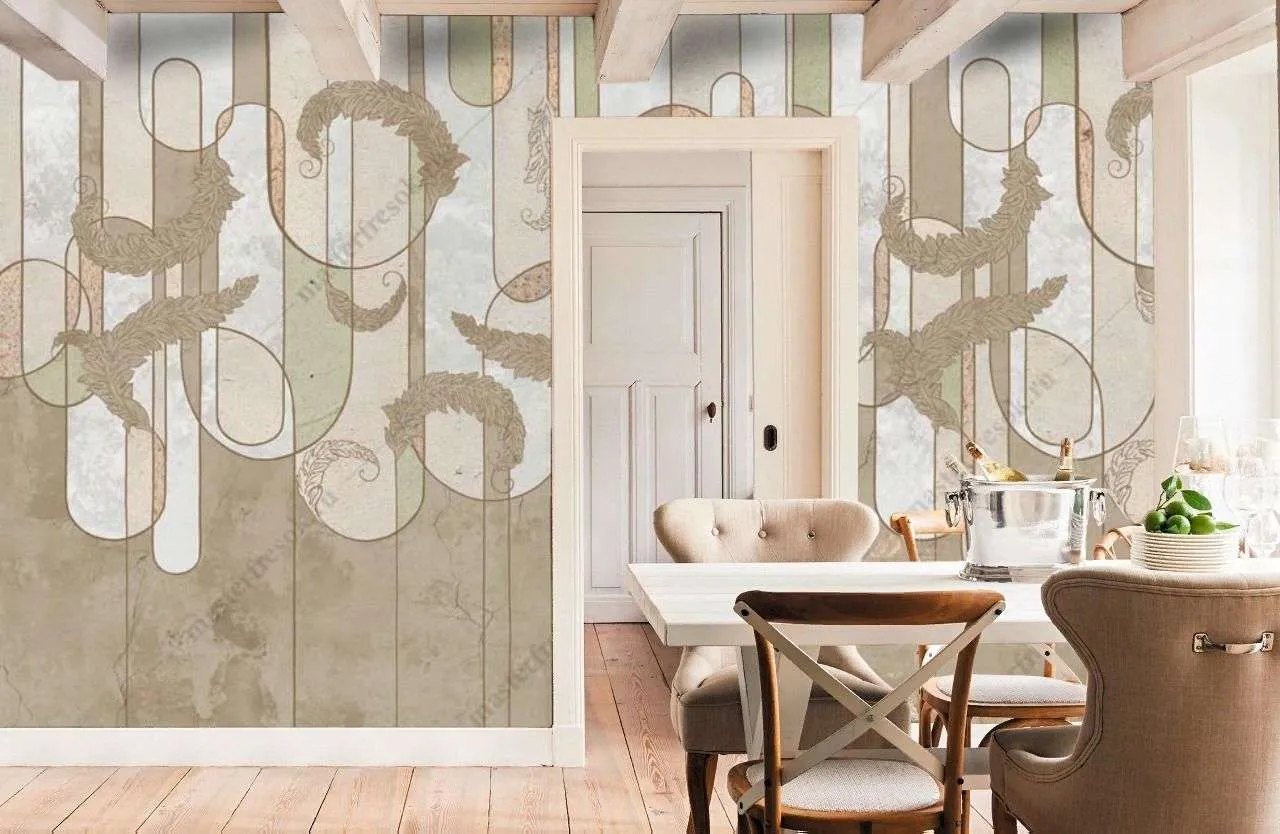 Фотообои в интерьере абстрактные перья  9-1469 фото