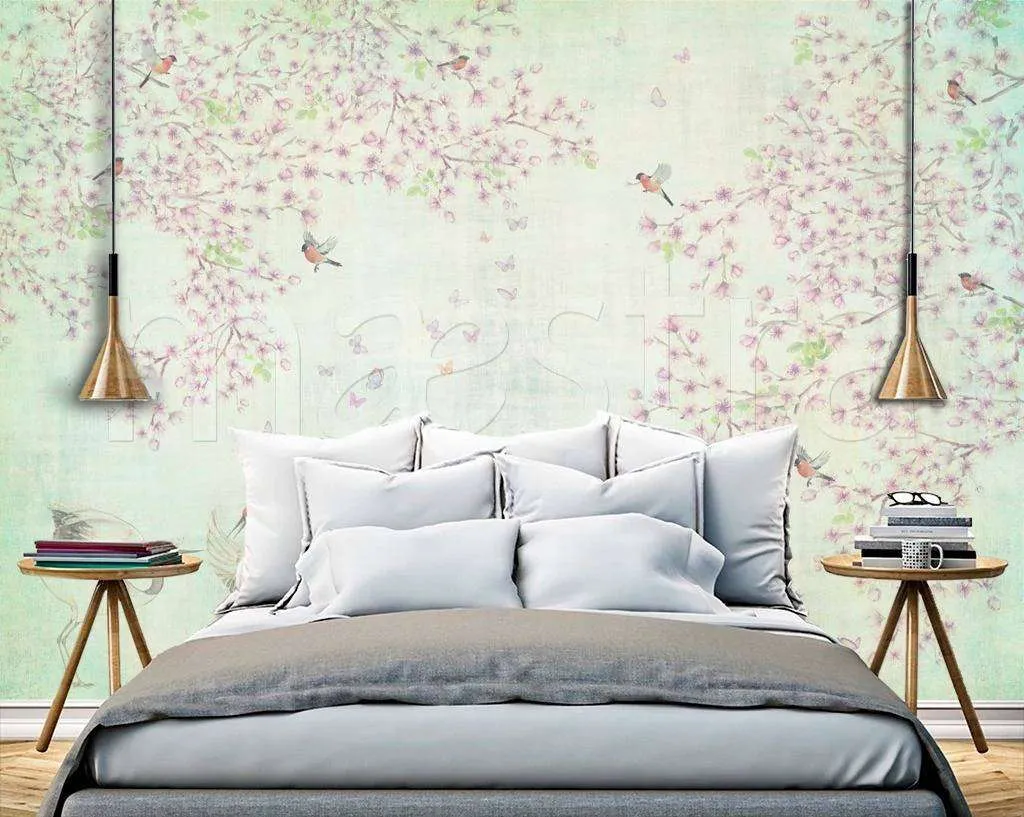 Фотообои в интерьере журавли  7-627 фото