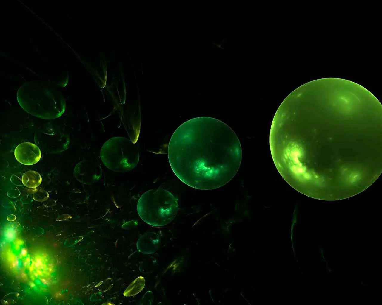 Фотообои в интерьере 3d абстракция круги зеленые  4-328 фото