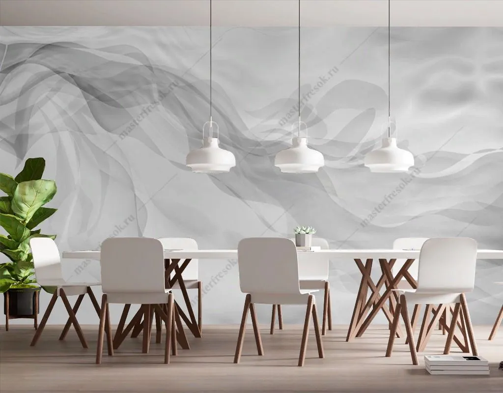 Фотообои в интерьере серая дымка  9-1739 фото