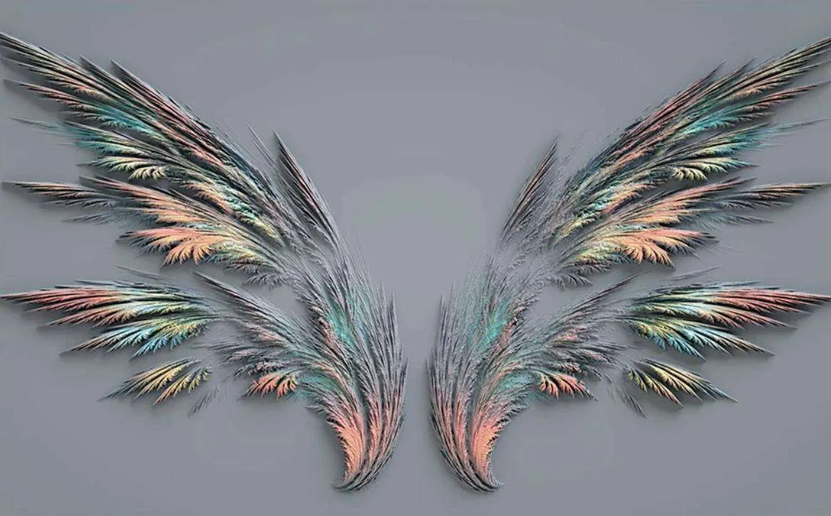 Фотообои в интерьере 3d крылья  15-387 фото