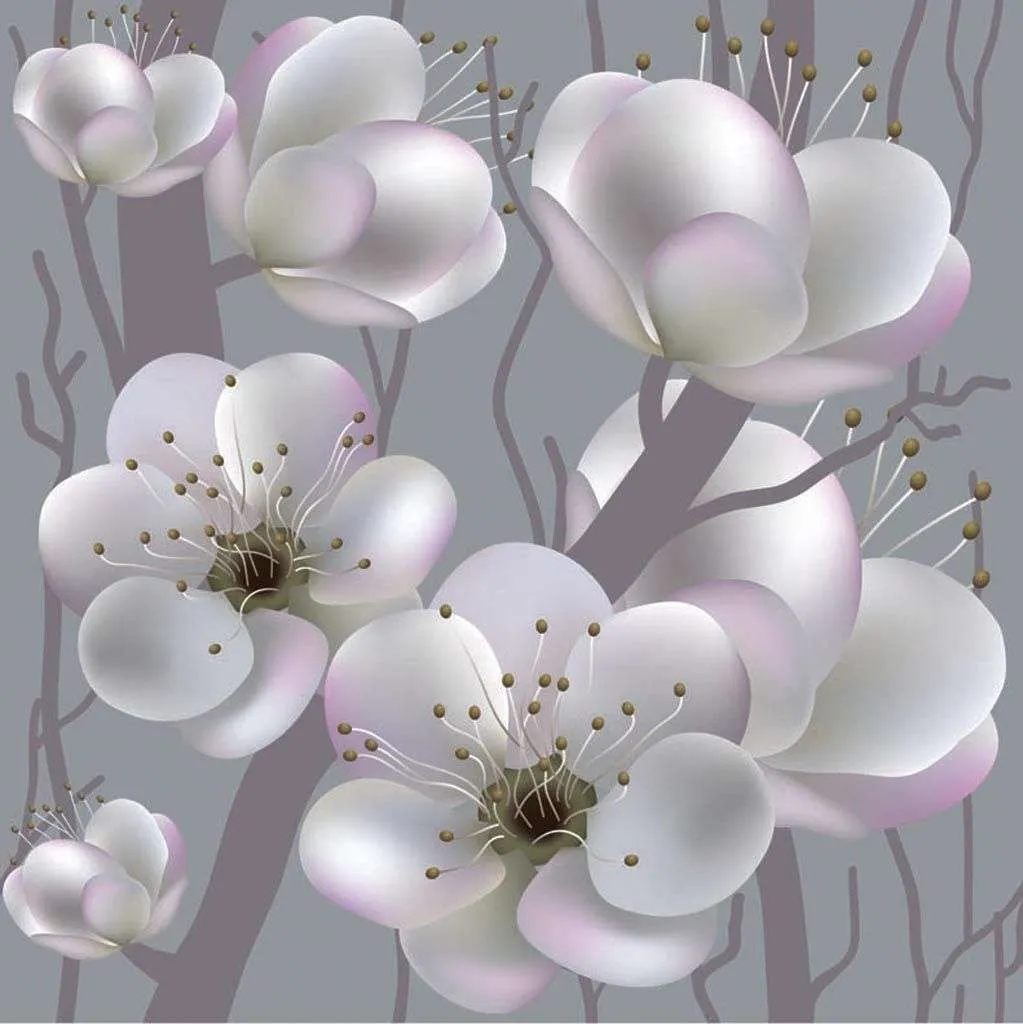 Фотообои в интерьере 3д цветущая вишня  10-805 фото