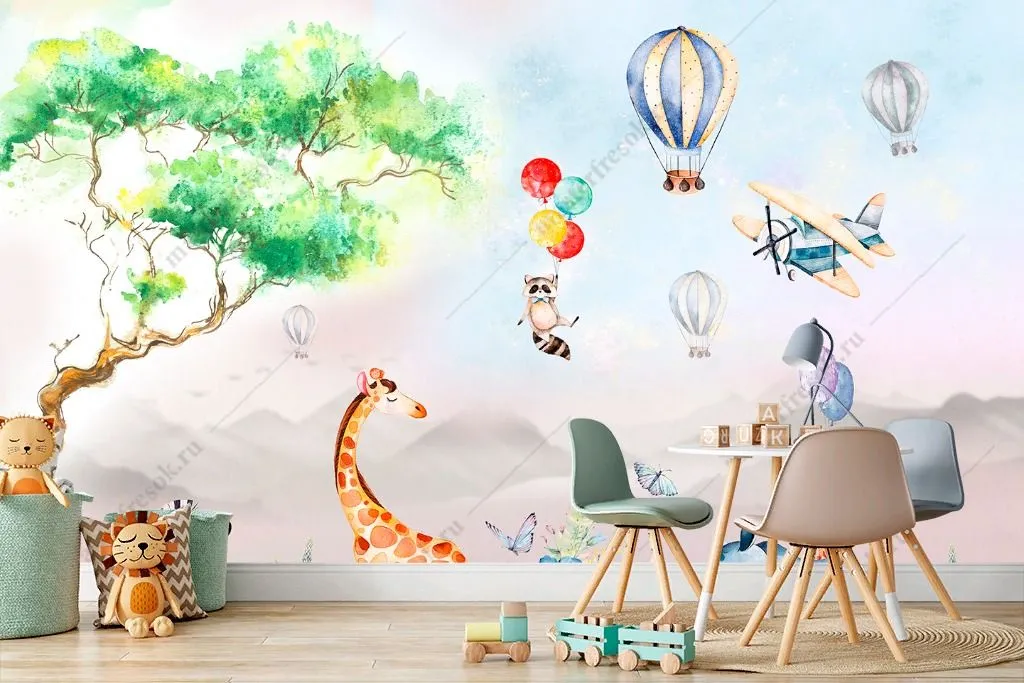 Фотообои в интерьере животные на поляне  13-376 фото