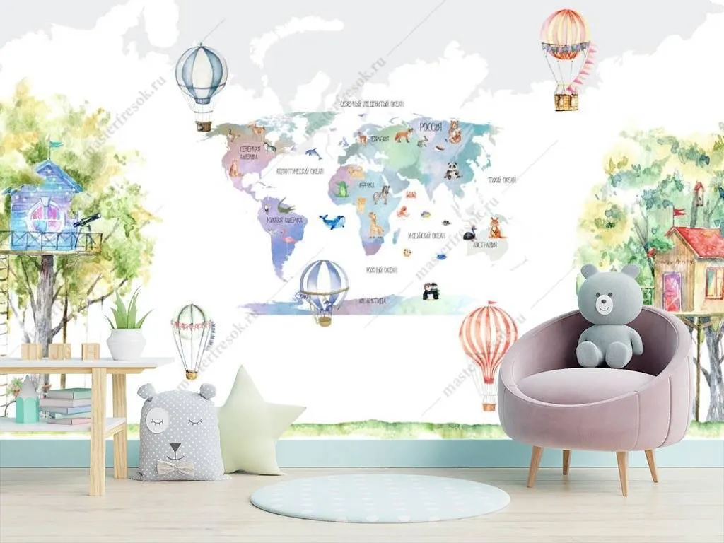 Фотообои Карта на белом фоне  14-173