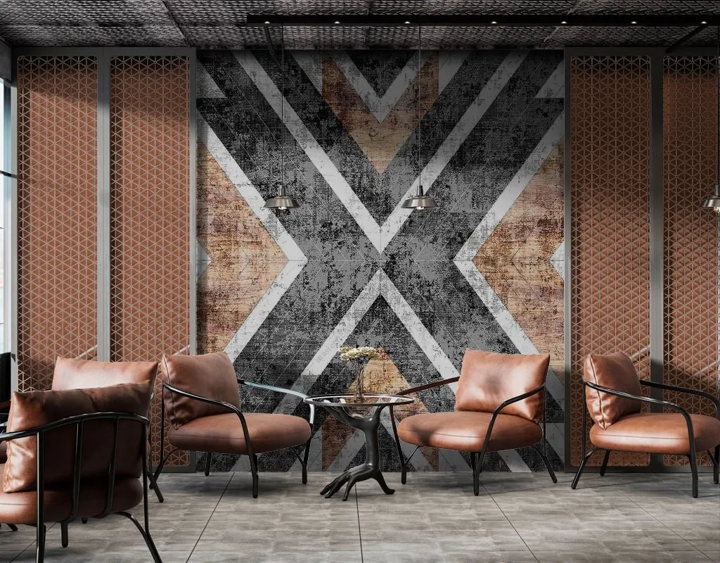 Фотообои в интерьере ромб орнамент  14-481 фото