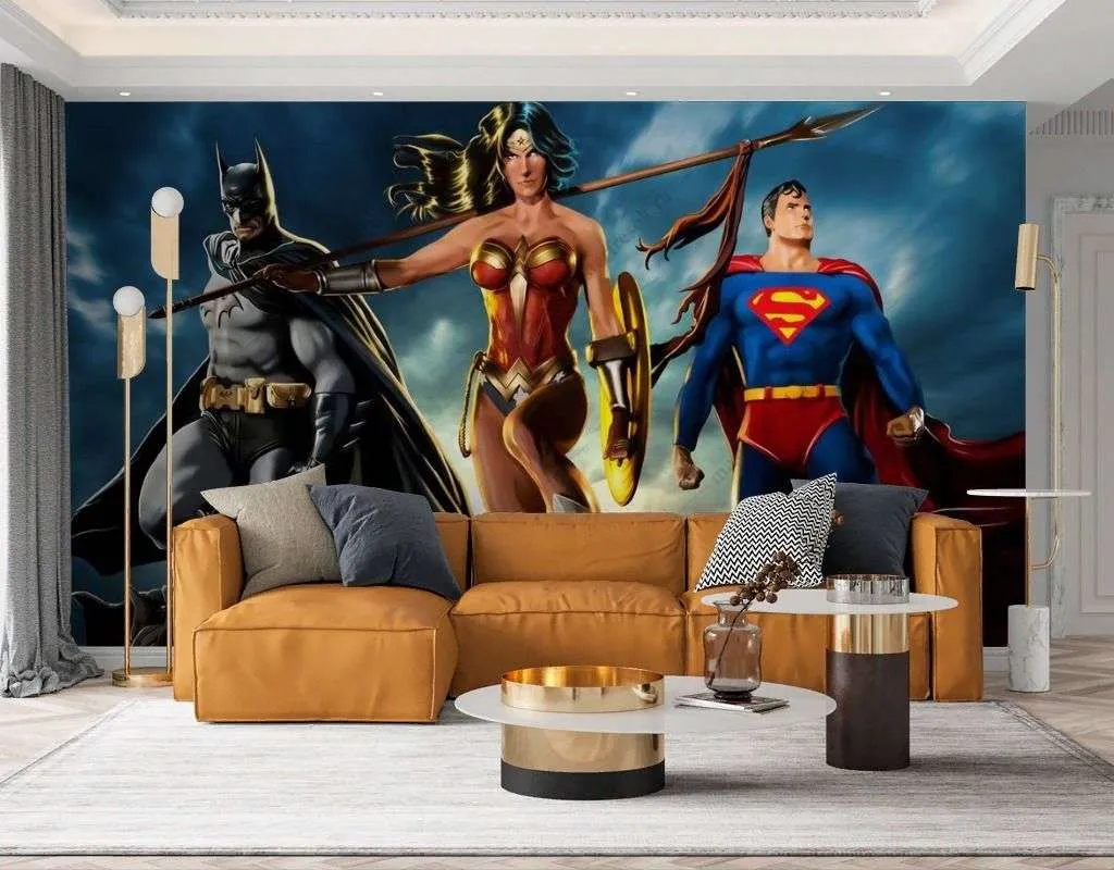 Фотообои в интерьере лига справедливости  12-1056 фото