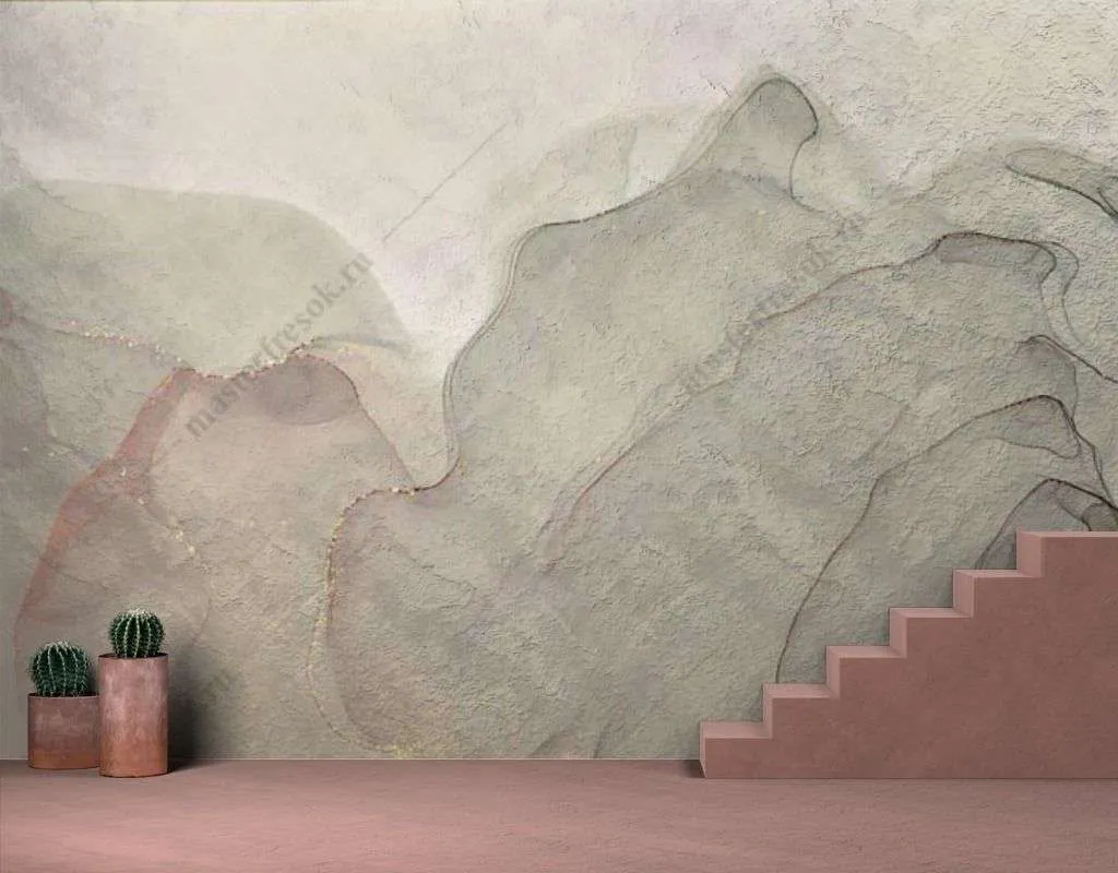 Фотообои в интерьере акварельный мрамор  9-1565 фото