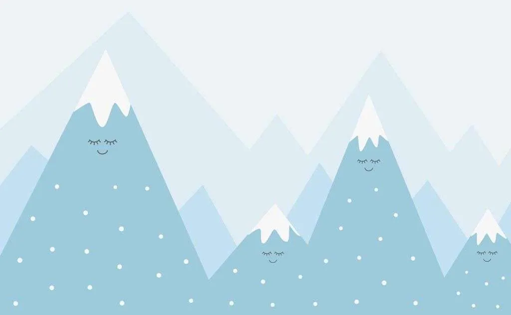 Фотообои в интерьере голубые горные хребты  14-351 фото