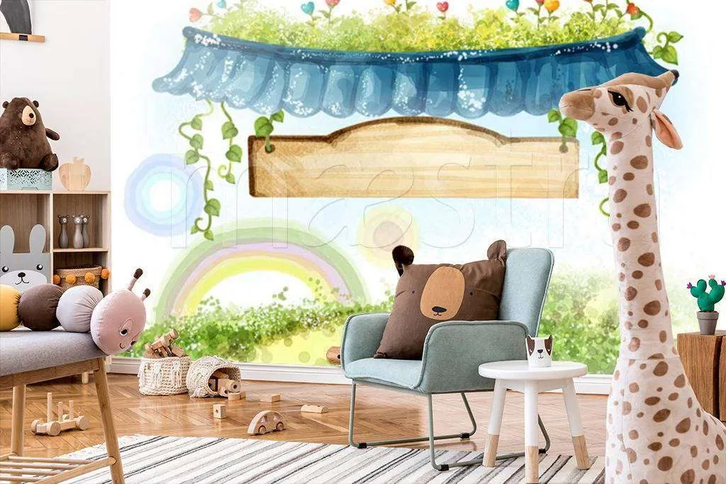 Фотообои в интерьере сказочная табличка  12-303 фото