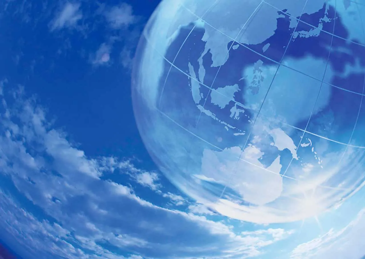 Фотообои в интерьере планета и синее небо  9-356 фото