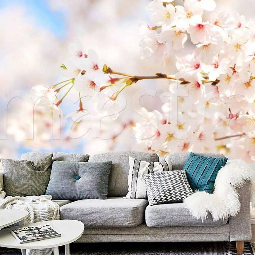 Фотообои Бесшовные обои на стену:  Ветки сакуры. Артикул: 10-022  