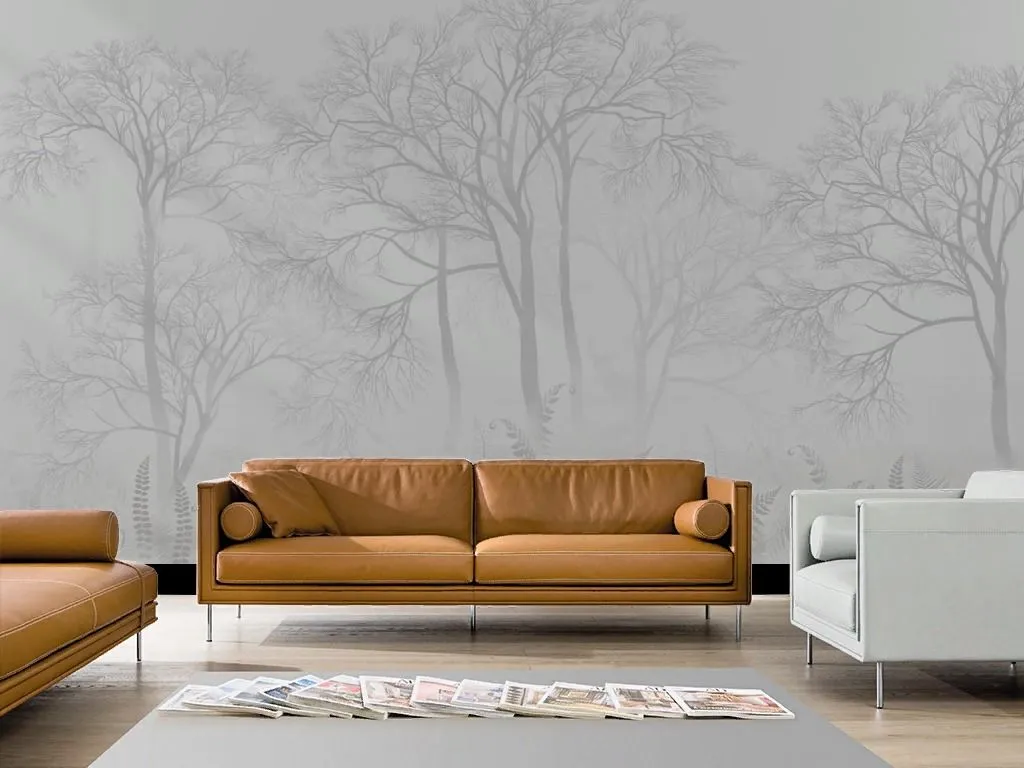 Фотообои в интерьере лес прозрачный  13-706 фото