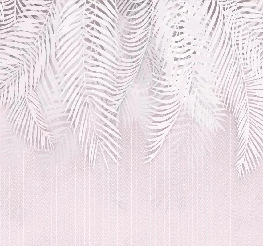 Фотообои в интерьере нежно-розовые перья  14-550 фото